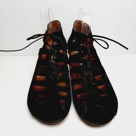 PAUL GREEN Prague Handmade Gladiator Cut Out Lace-up Suede Heels Sz 8 - Picture 5 of 15